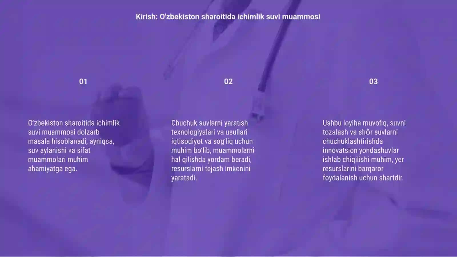 Shôr suvlarni chuchuklashtirish ğoyasini yaratish 3