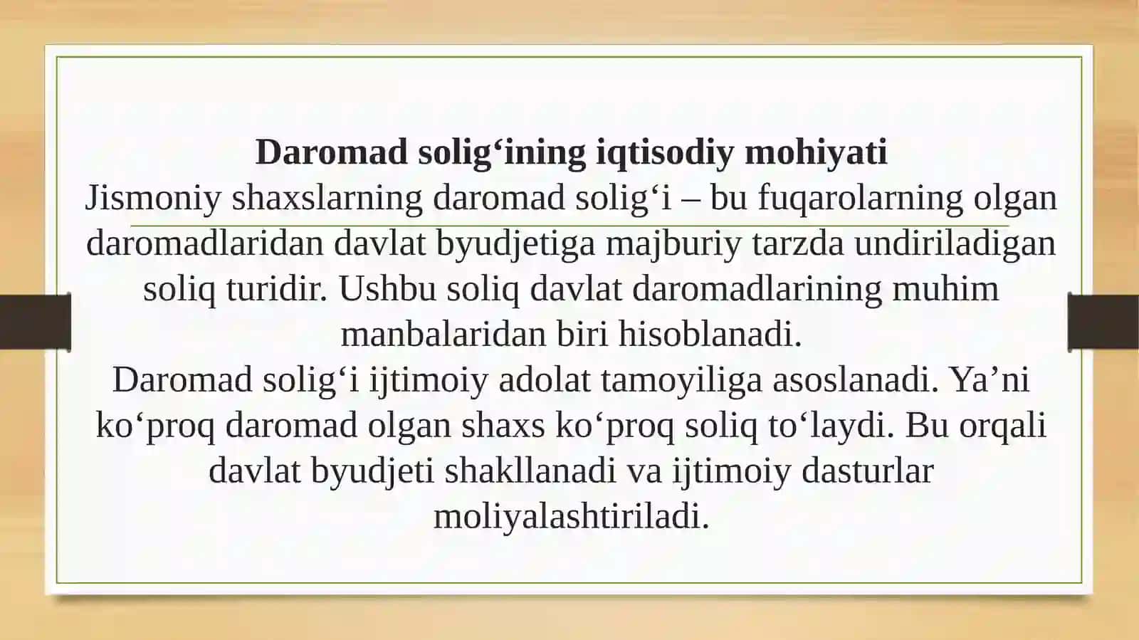 Jismoniy shaxslarning daromadlariga soliq solish tartiblari 3