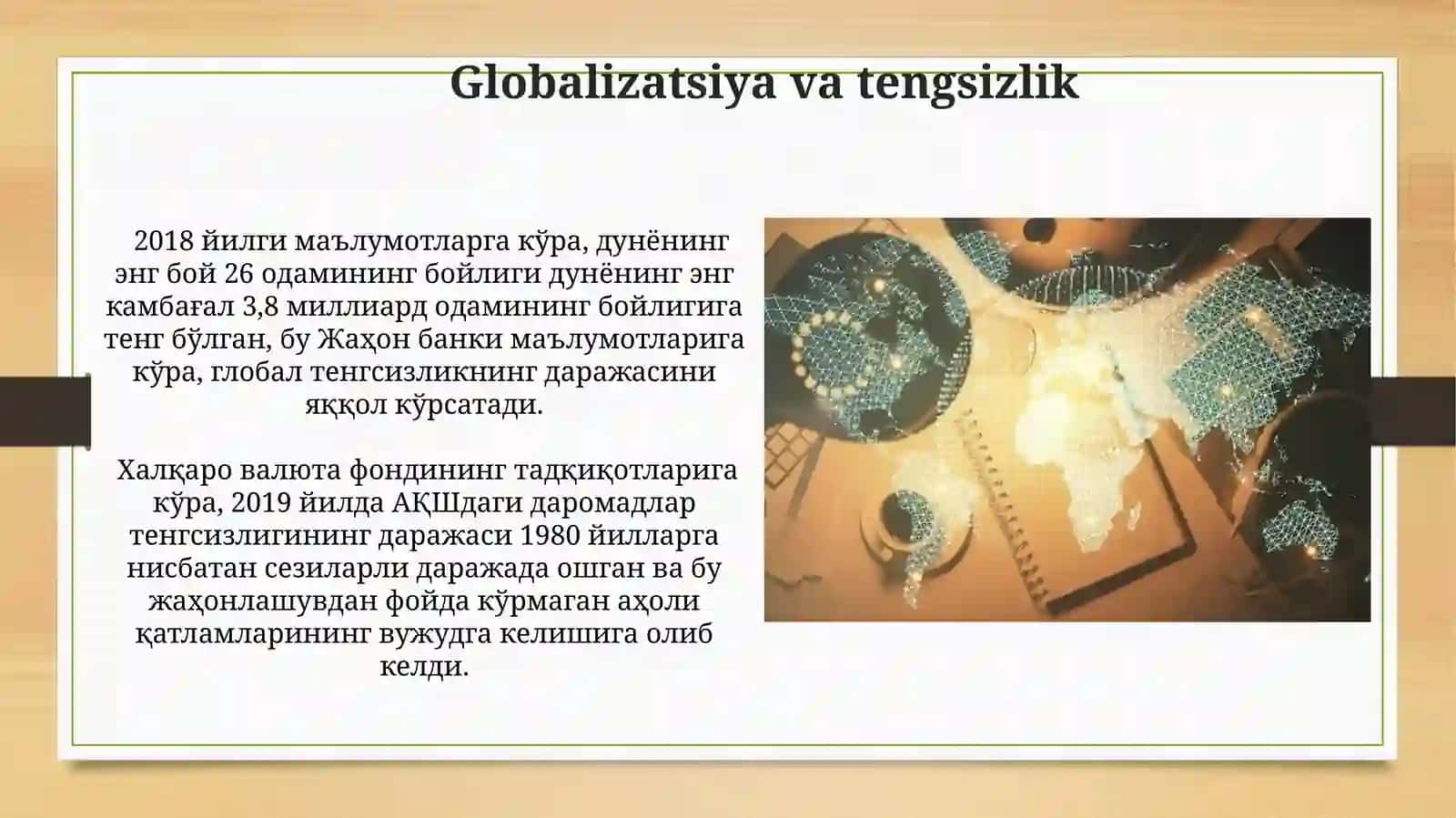 Jahon xo’jaligi globallashuvi yo’nalishlari va ziddiyatlilari 3