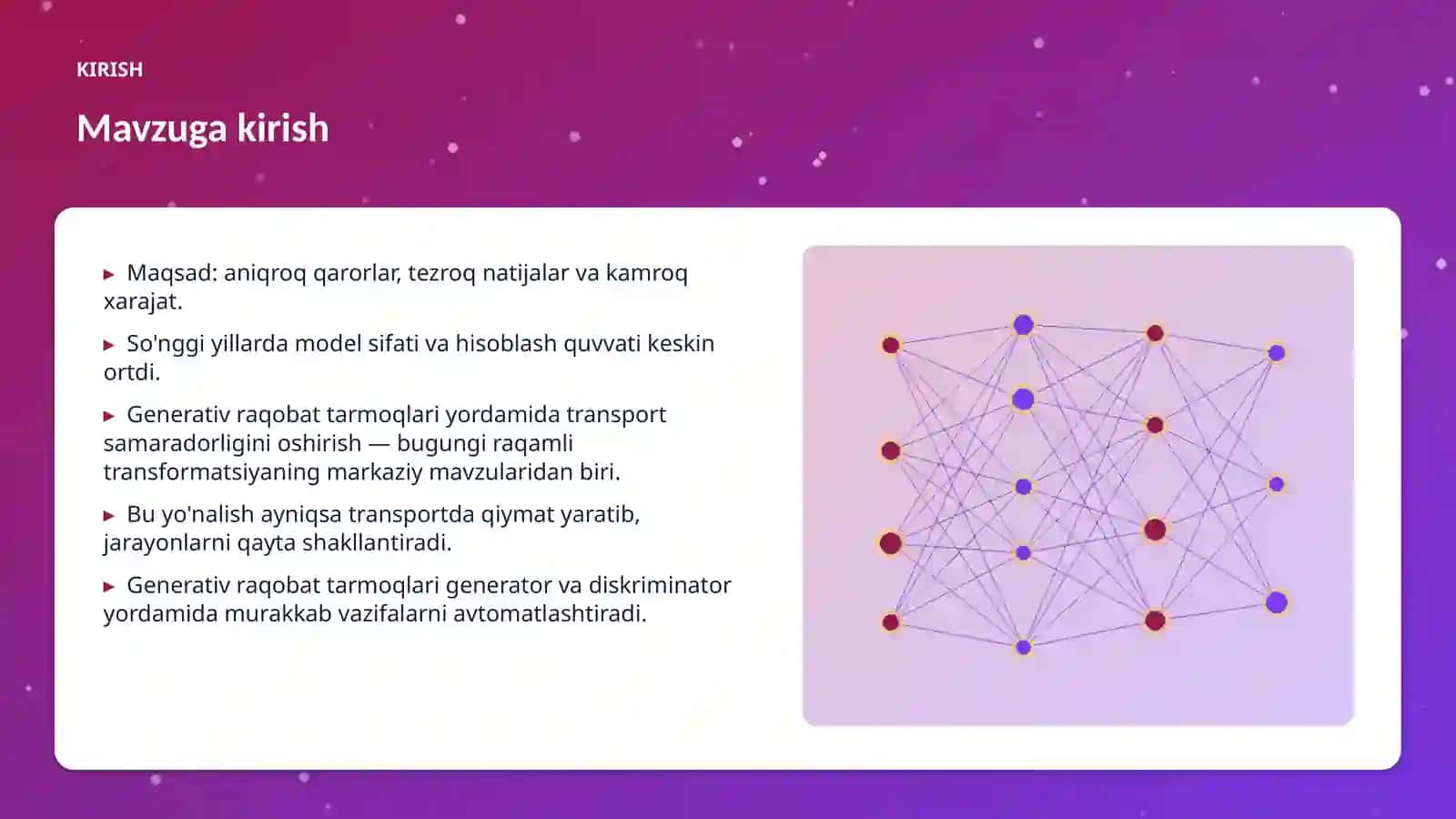 Generativ raqobat tarmoqlari yordamida transport samaradorligini oshirish 3