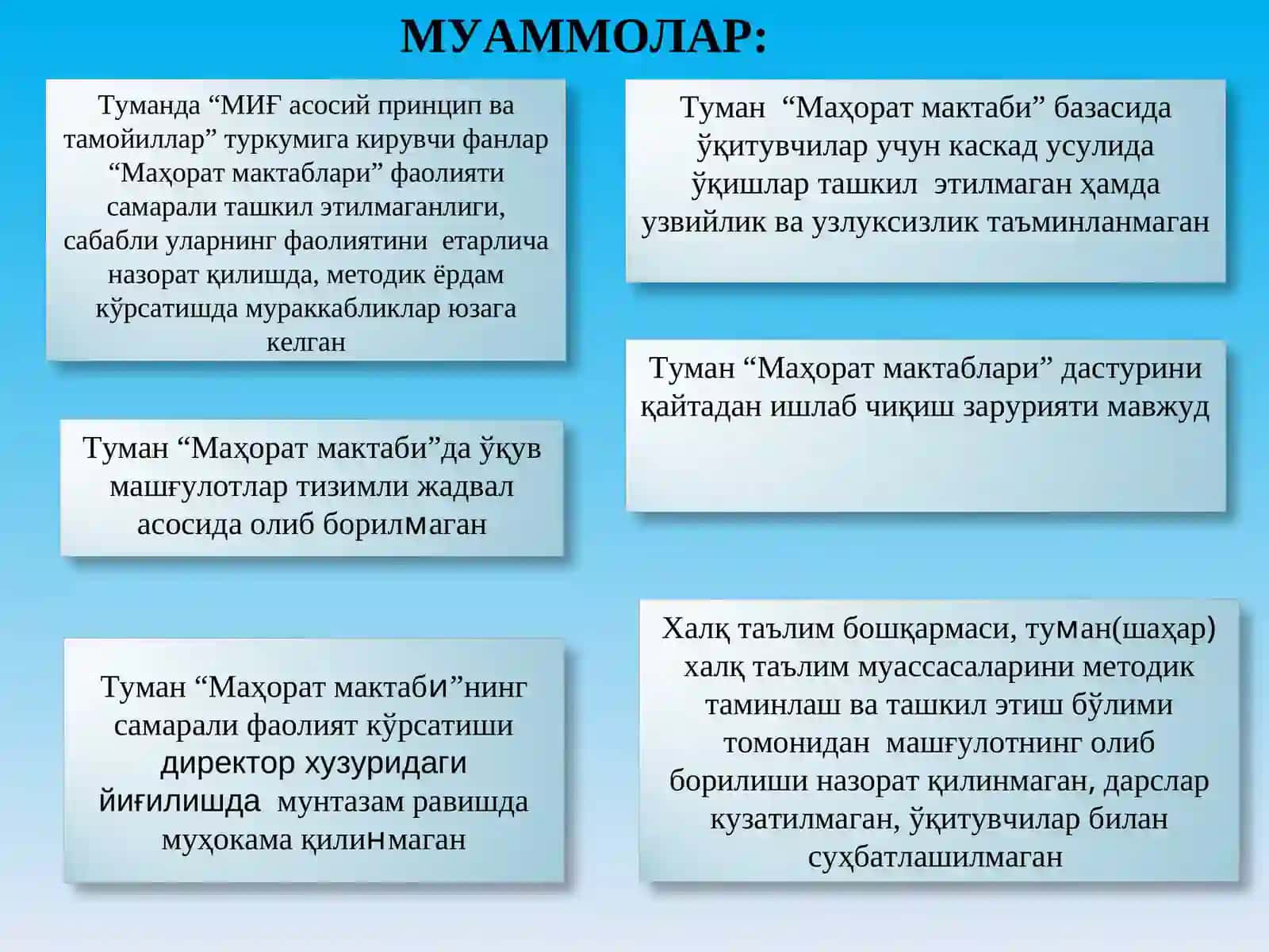 "Маҳорат мактаблари" фаолиятини сифатли ташкил этиш 3