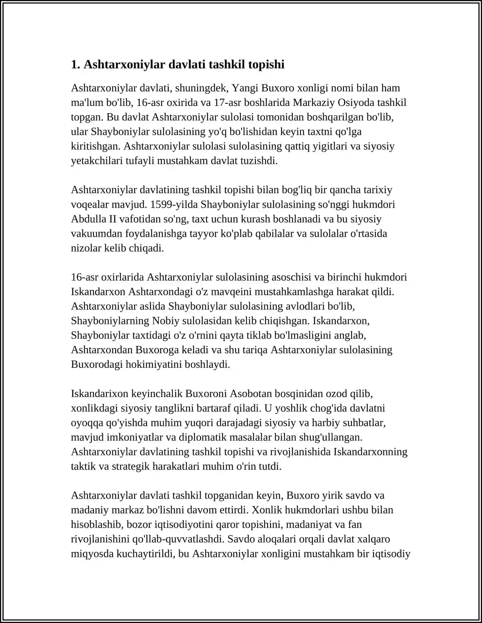 ASHTARXONIYLAR DAVLATI TARIXINING YORITILISHI VA TARIXSHUNOSLIK MASALALARI 3