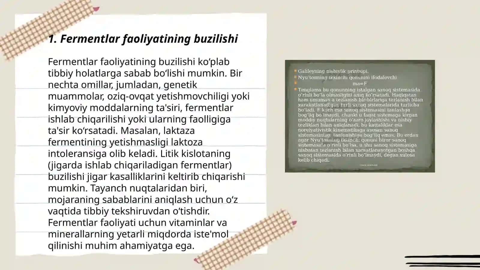 Fermentlar faolligining oʻzgarishi natijasida kelib chiqadigan kasalliklar 3