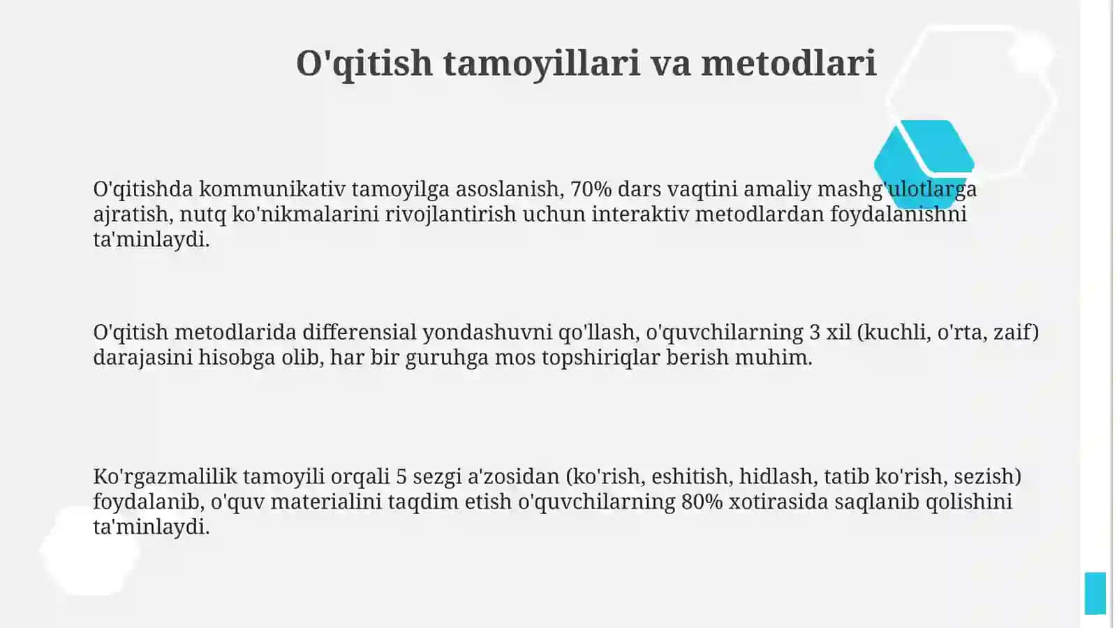 Òzbek tilini òqitishga doir yondashuvvatamoillar 3