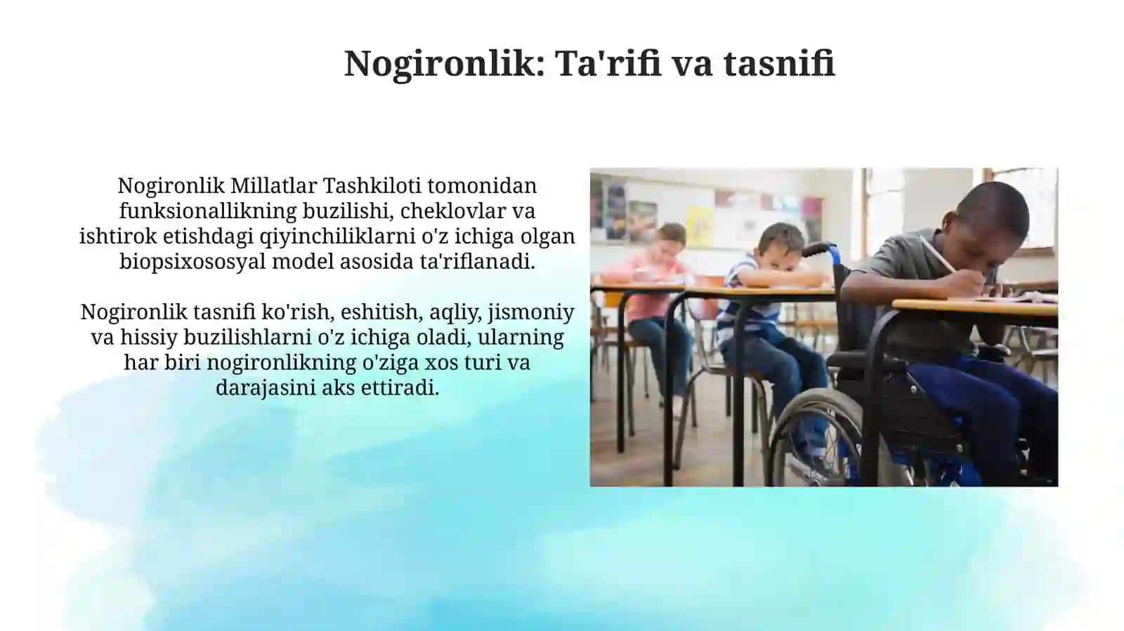 Nogironlik turlari va tasnifi 3