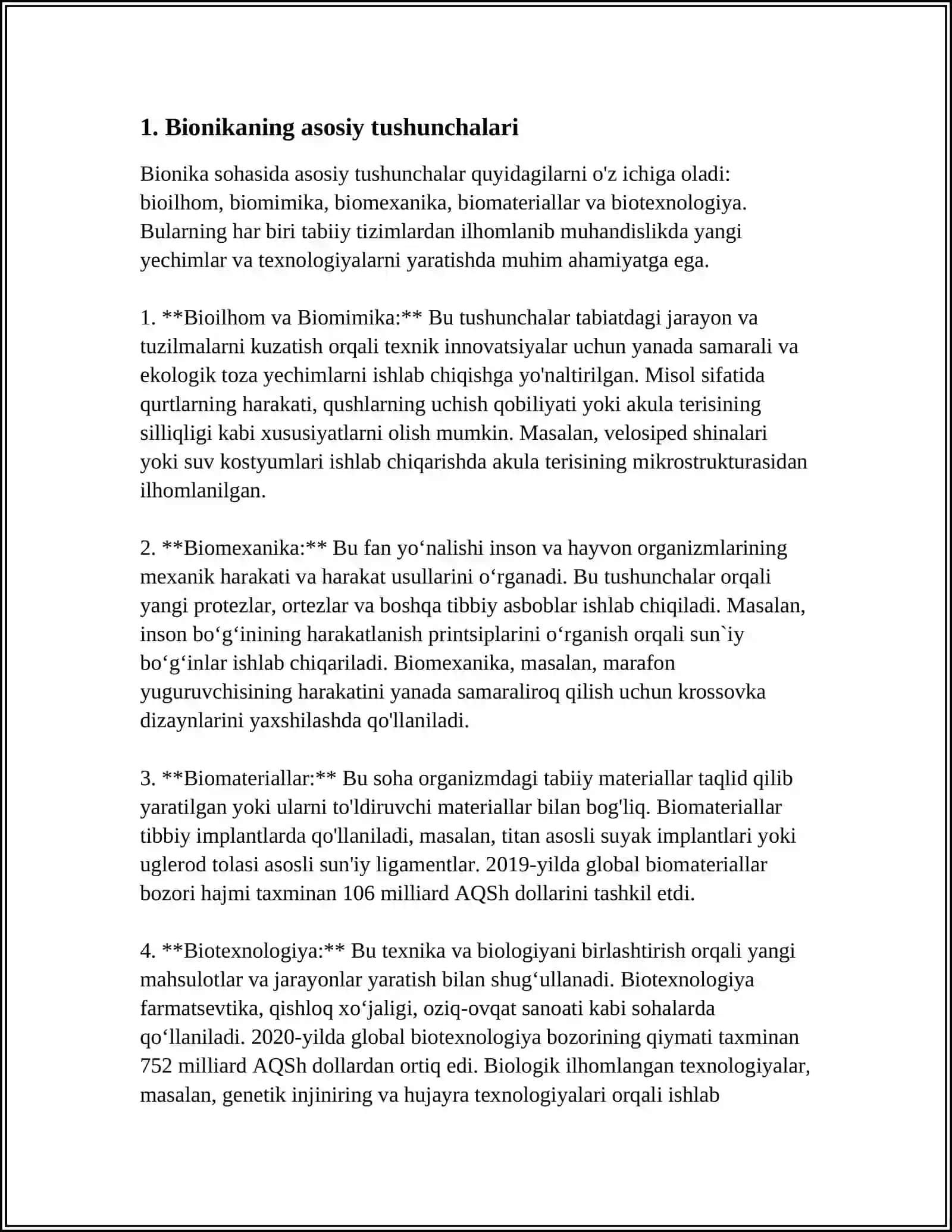 BIONIKA ASOSLARI VA UNI INSON HAYOTIDAGI O’RNI 3
