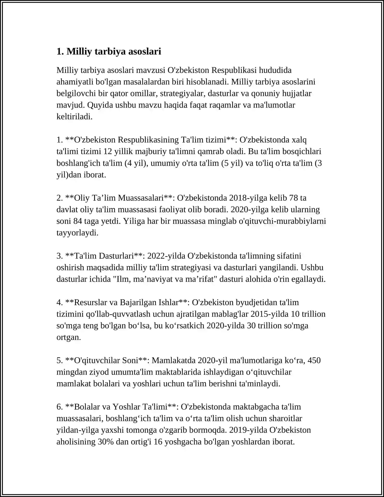 ÕQUVCHILARNING MILLIY TARBIYALANGANLIK KORSATKICHLARI 3