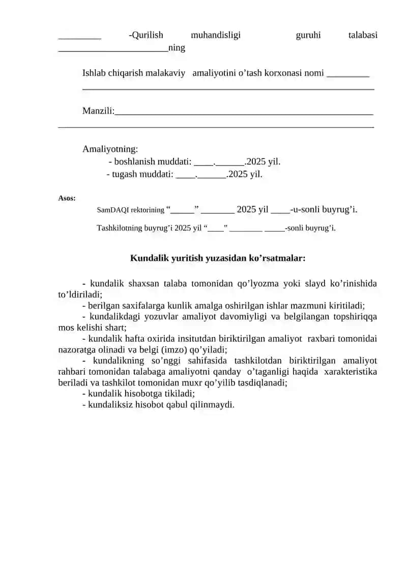 QURILISH MUHANDISLIGI TA'LIMI 3