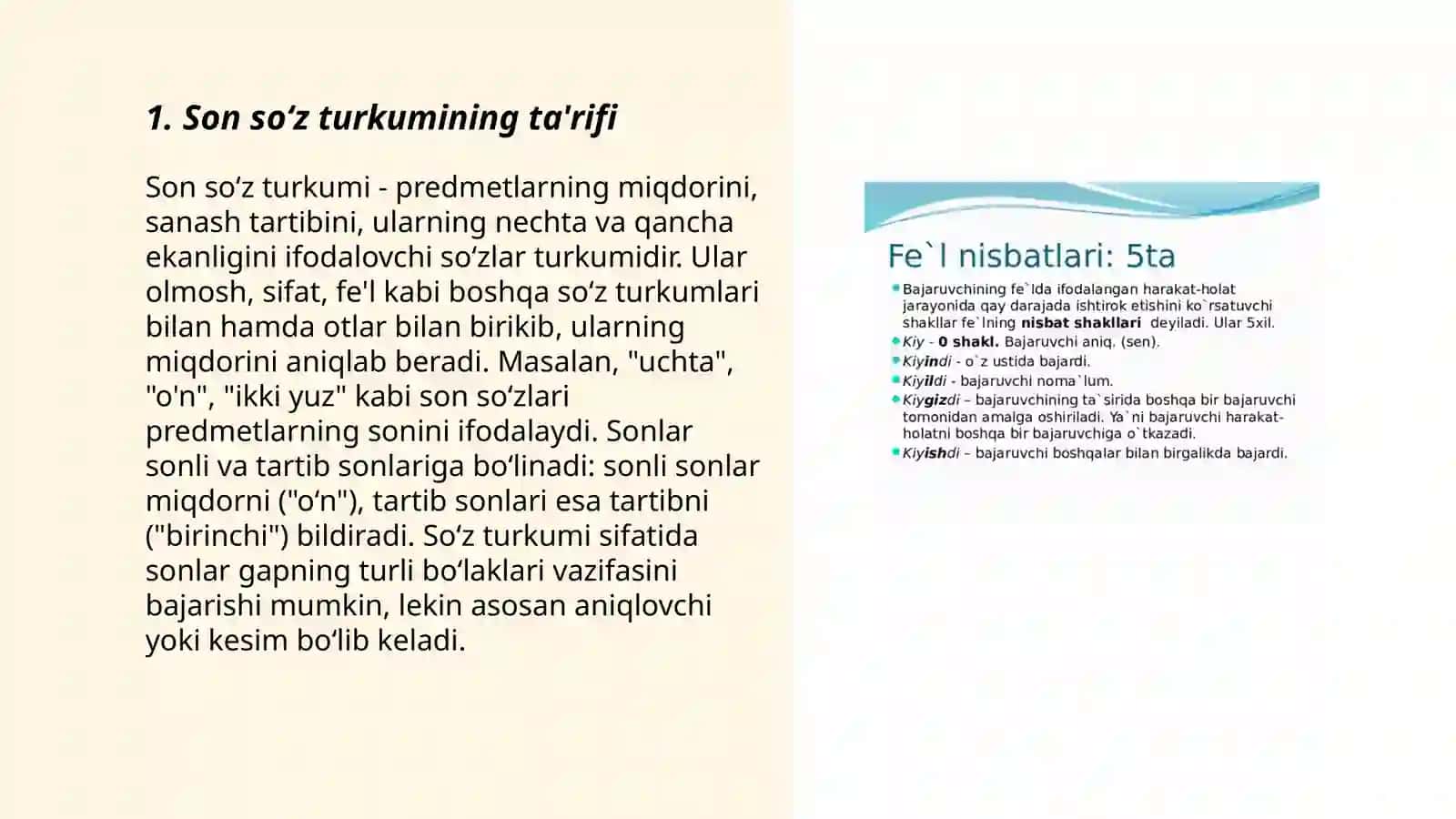 Son so‘z turkumi yuzasidan darslikdagi ma'lumotlar tahlili 3