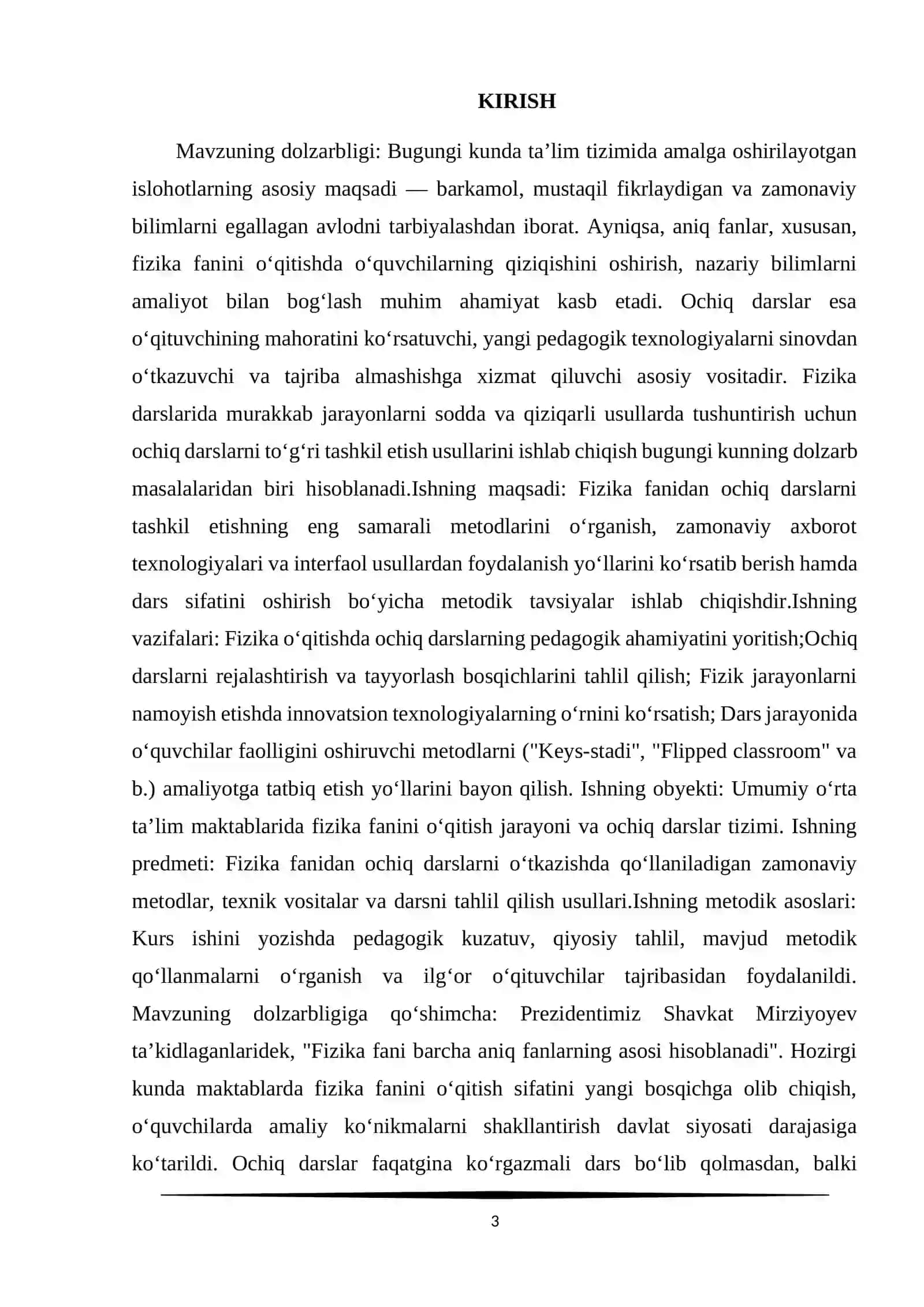 Fizikadan ochiq darslarni o’tkazish usullari 3