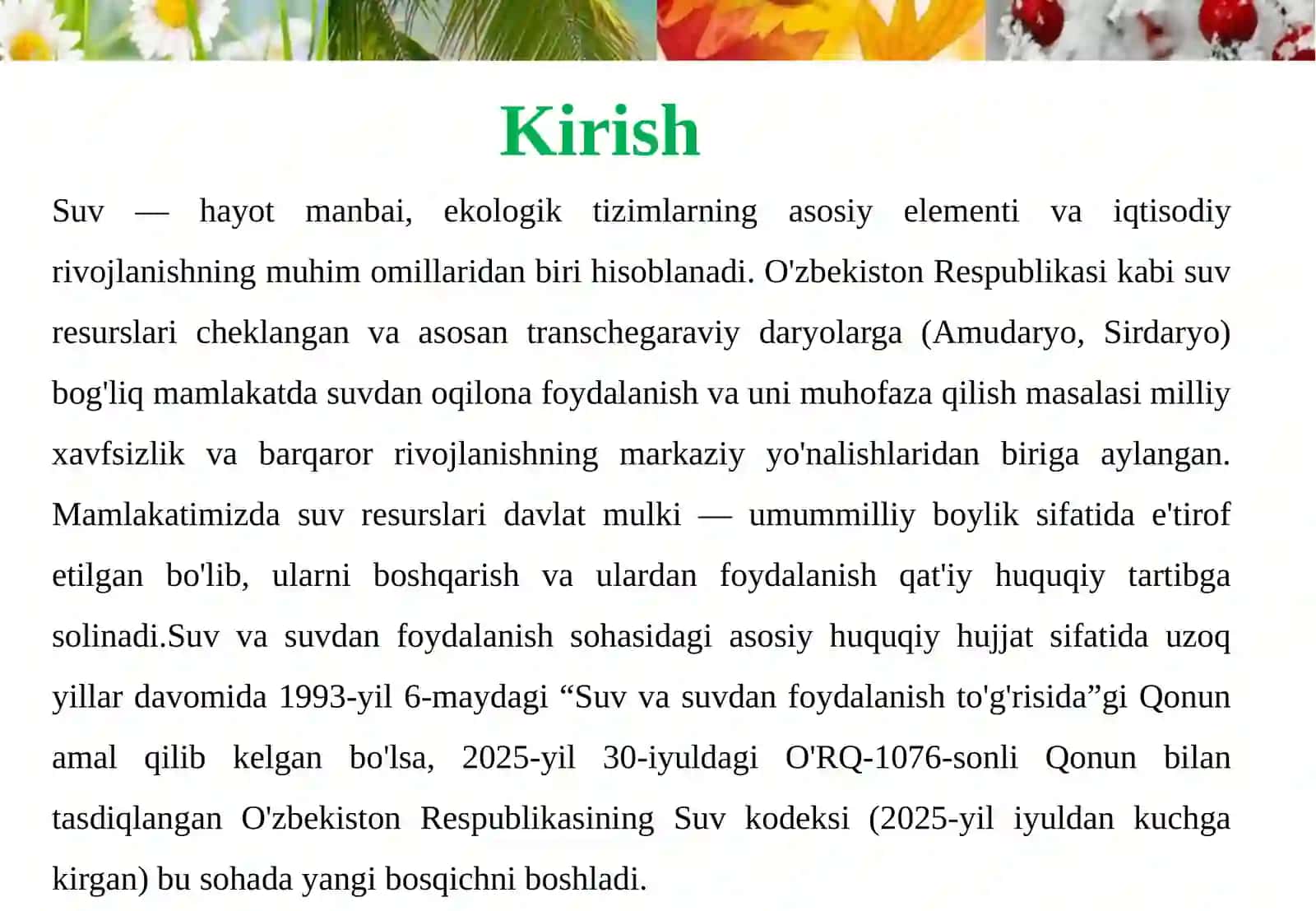 Suv va suvdan foydalanishni ekologik-huquqiy tartibga qilish 3