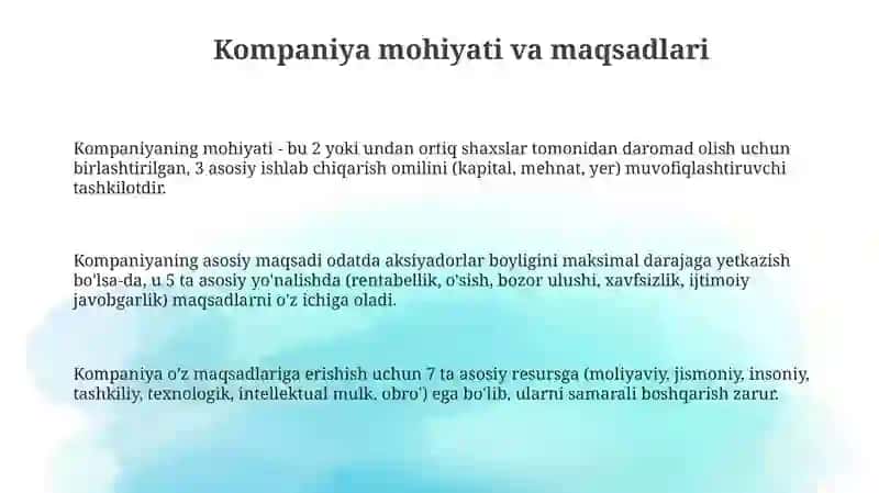 Firmavaularning tashkiliy-iqtisodiyasoslari 3