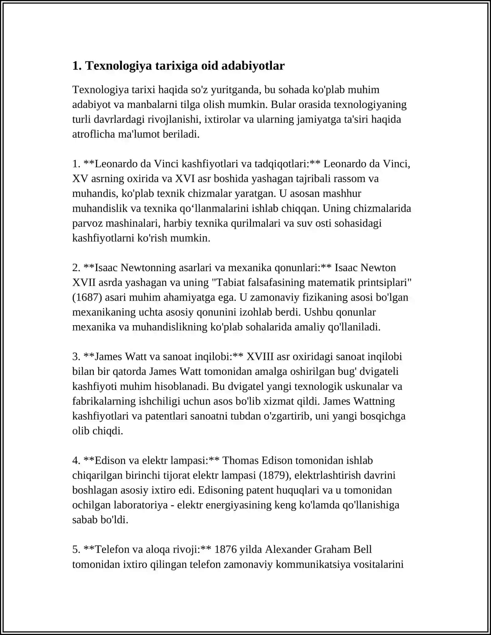 TEXNOLOGIYA O‘QUV FANI BO‘YICHA NASHR ETILGAN ADABIYOTLAR SHARHI 3