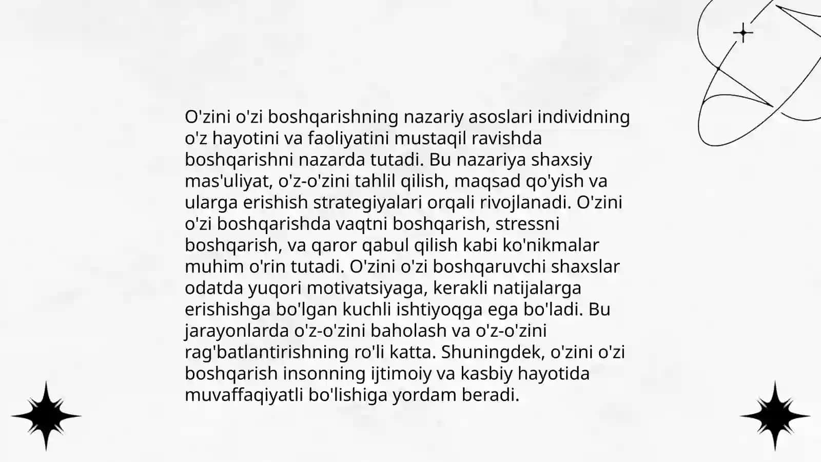 O'zini o'zi boshqarish muammosi 3