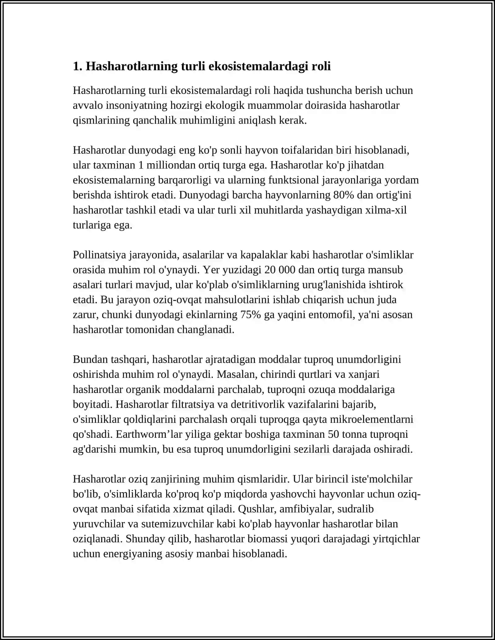 FOYDALI HASHAROTLARNING EKALALOGIYASI 3