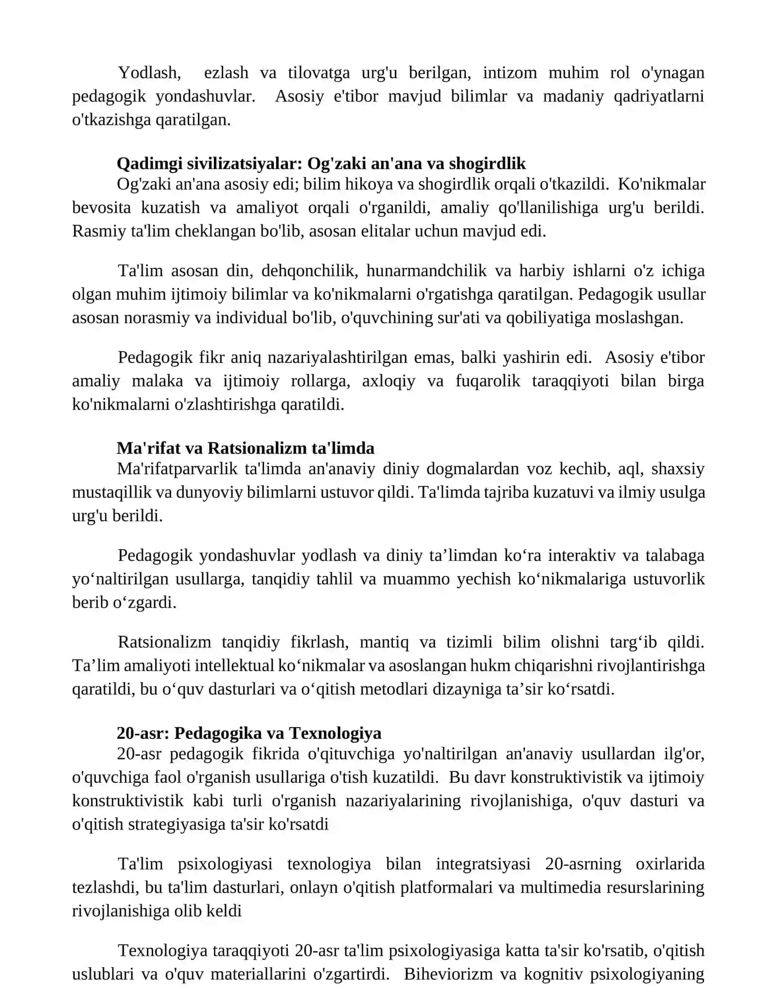 Ta'lim tarbiya va pedagogik fikrlar 3
