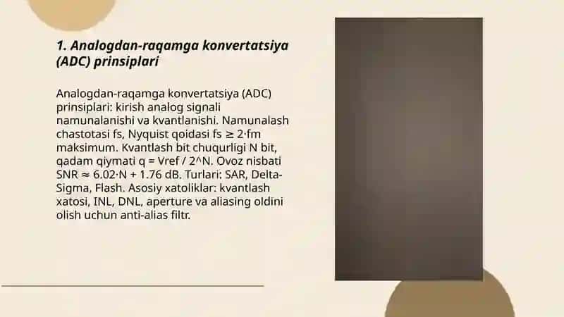 Analogdan-raqamga konvertatsiya (ADC) prinsiplari 3