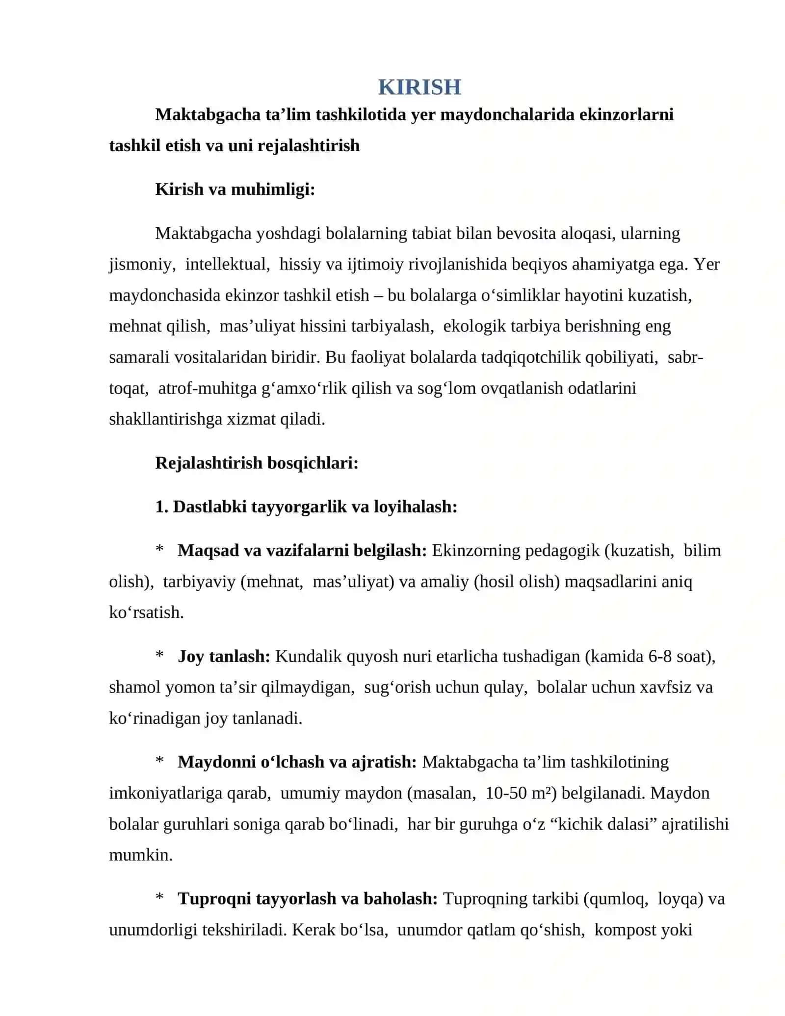 Ekinzorlarni tashkil etish va uni rejalashtirish 3