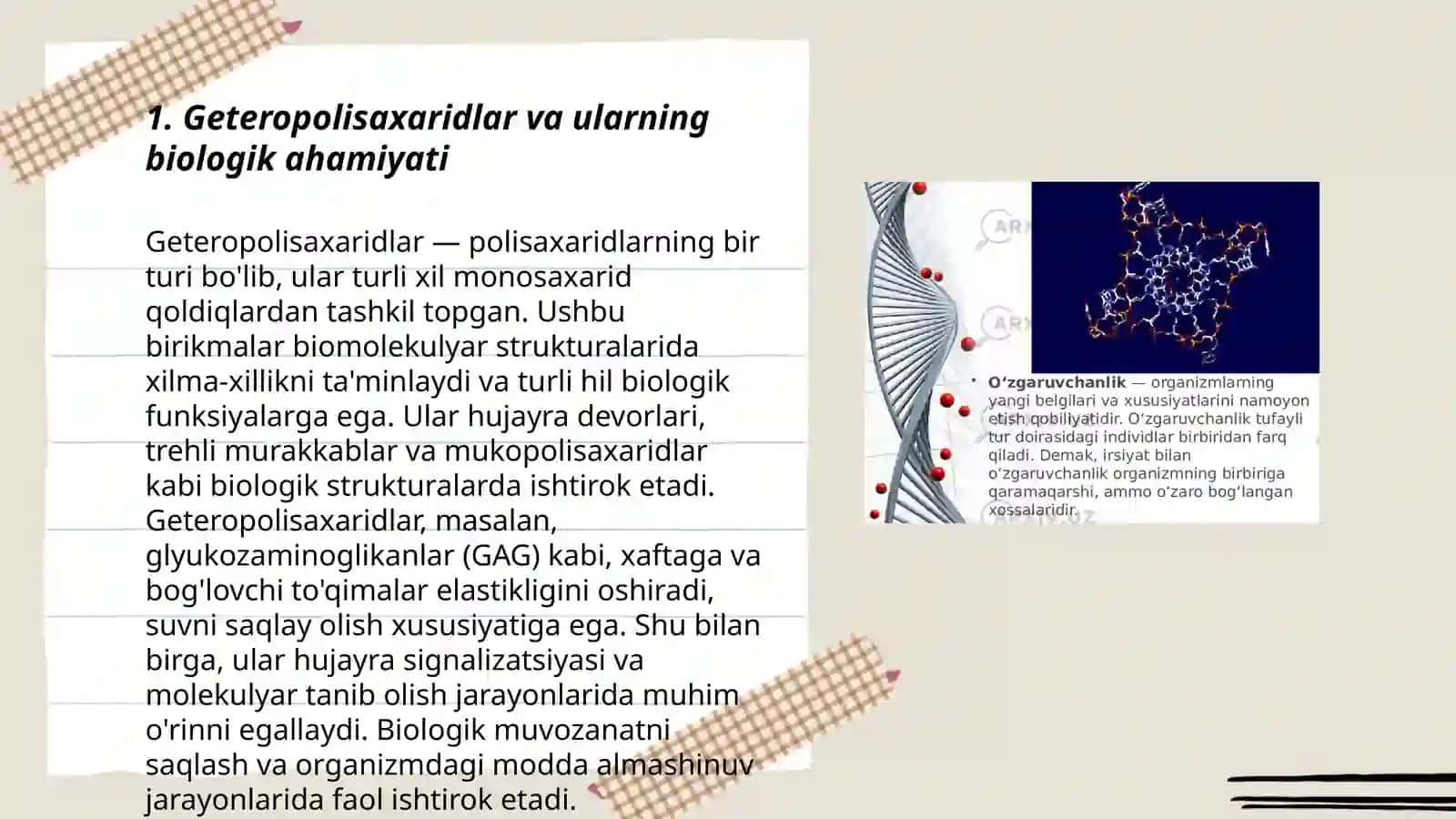 Geteropolisaxaridlarni ontogenez va kasalliklarda o'zgarishi 3