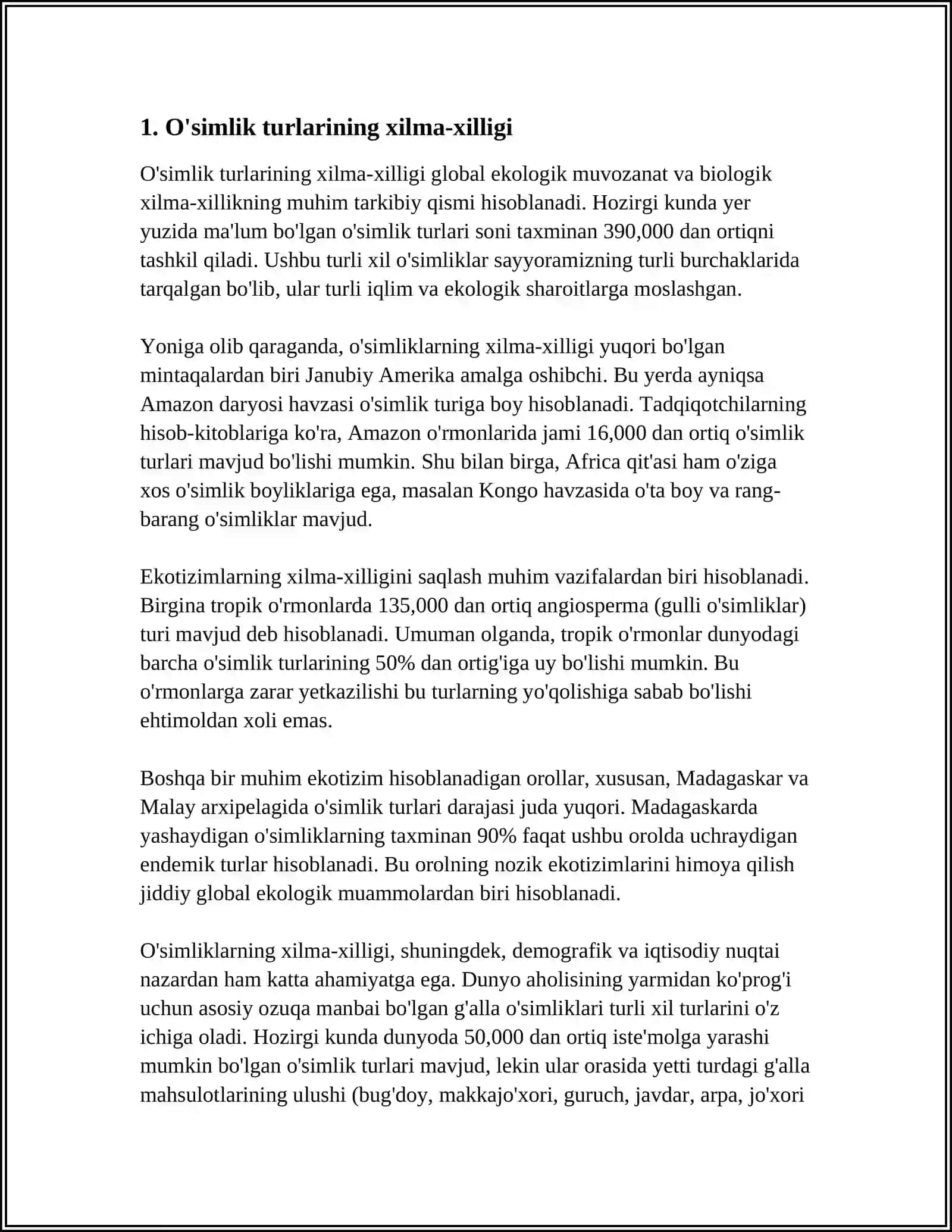 OʻSIMLIK VA HAYVONOT DUNYOSINING BIOXILMA-XILLIGI 3