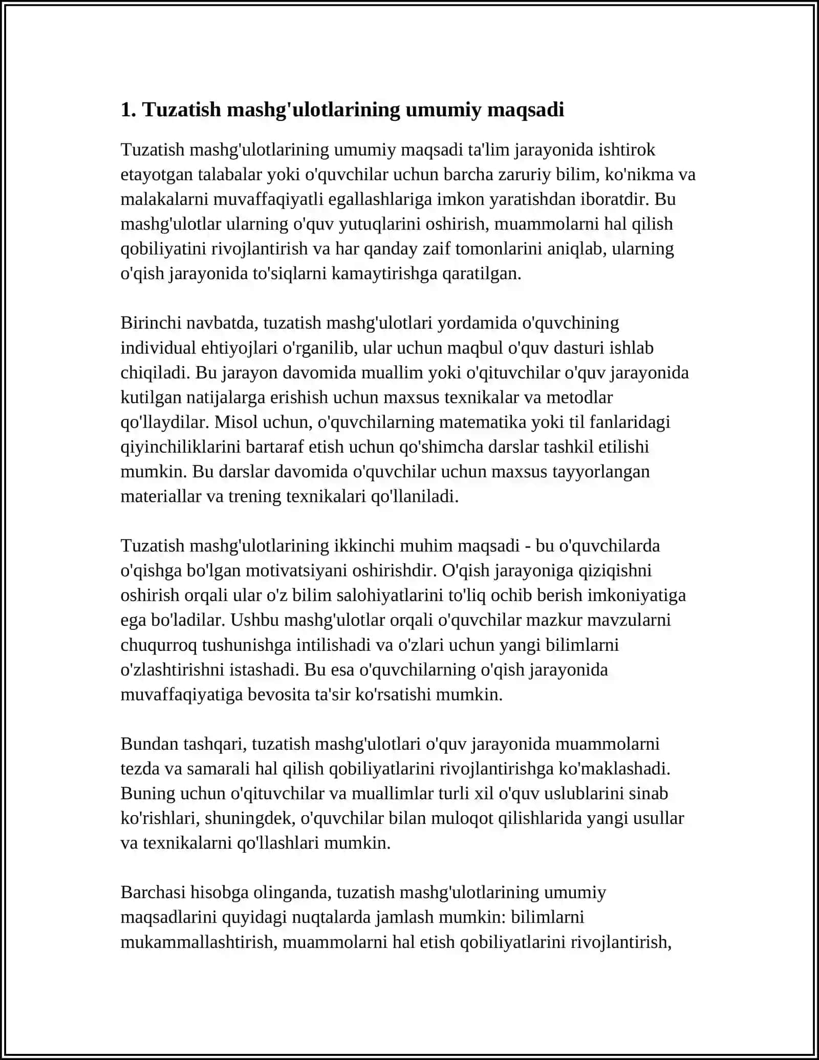 KORREKSION MASHG'ULOTLARNI O'TKAZISHNING MAQSADI VA METODIKASI 3