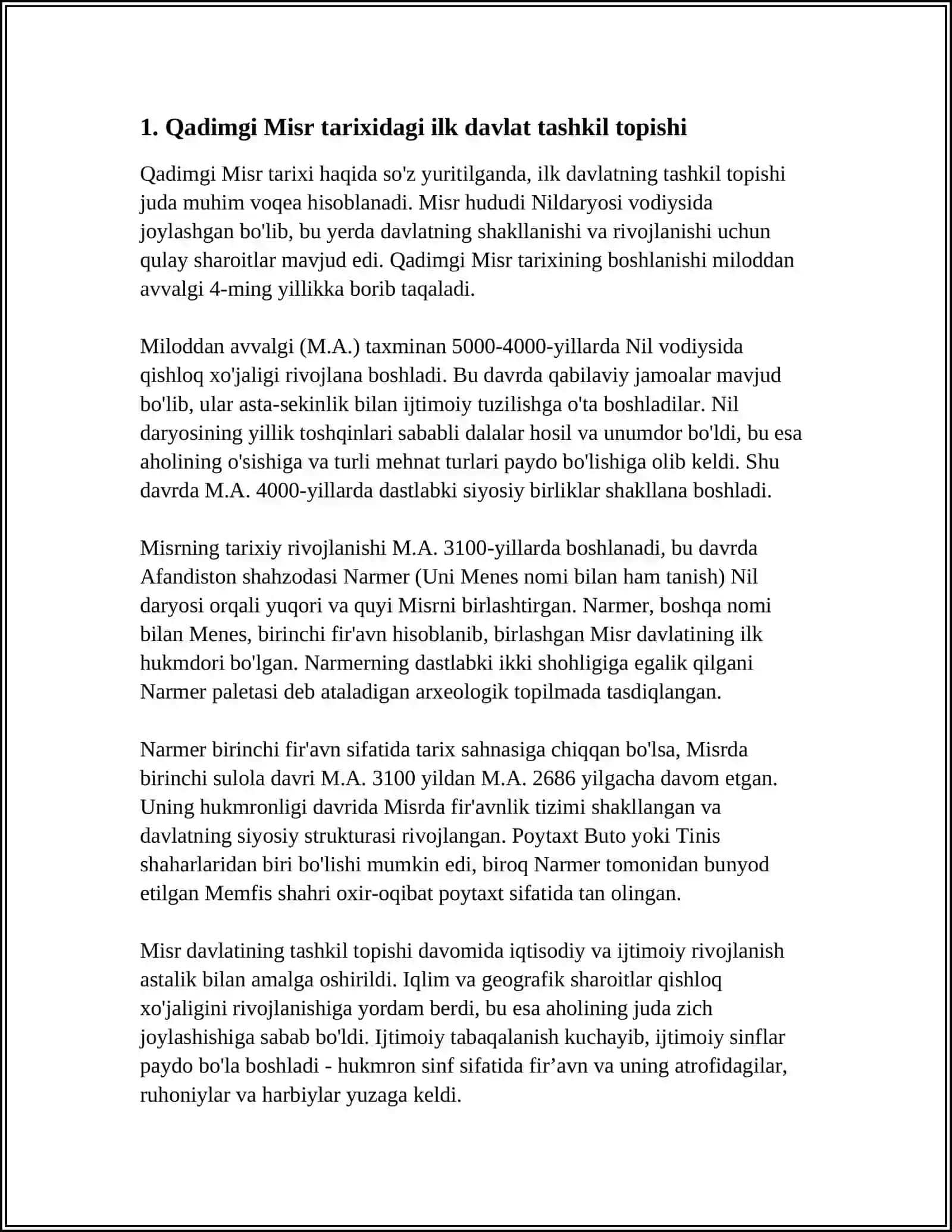 ILK MISIR PODSHOLIGINING TASHKIL TOPISHI VA DAVLAT BOSHQARUVI 3
