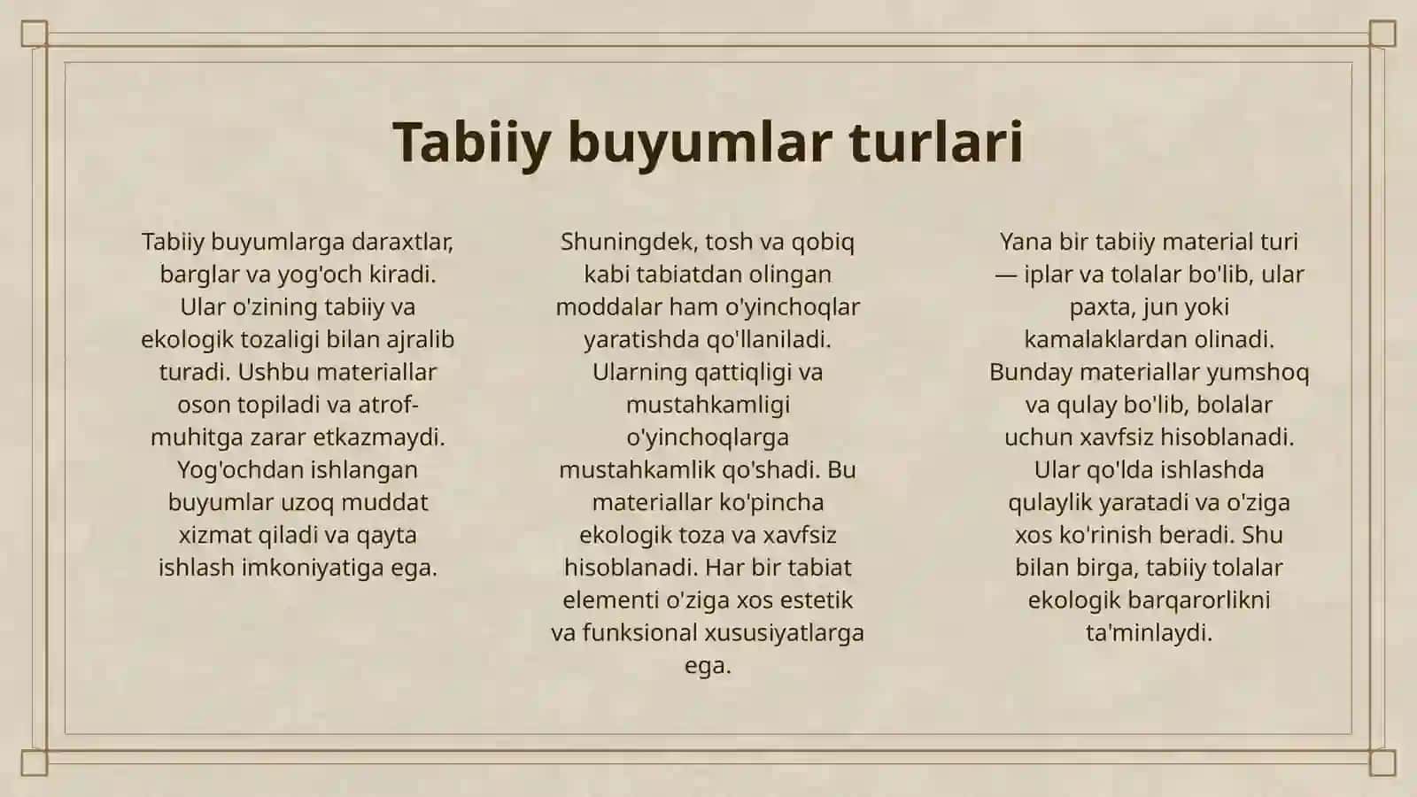 TABIIY VA TASHLANDIQ BUYUMLAR ASOSIDA OʻYINCHOQ YARATISHNING AHAMIYATI 3
