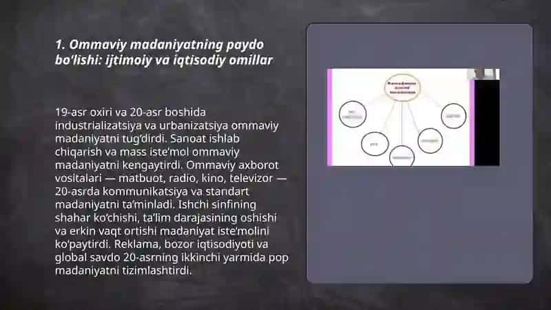 Ommaviy madaniyatning shakllanish tarixi 3