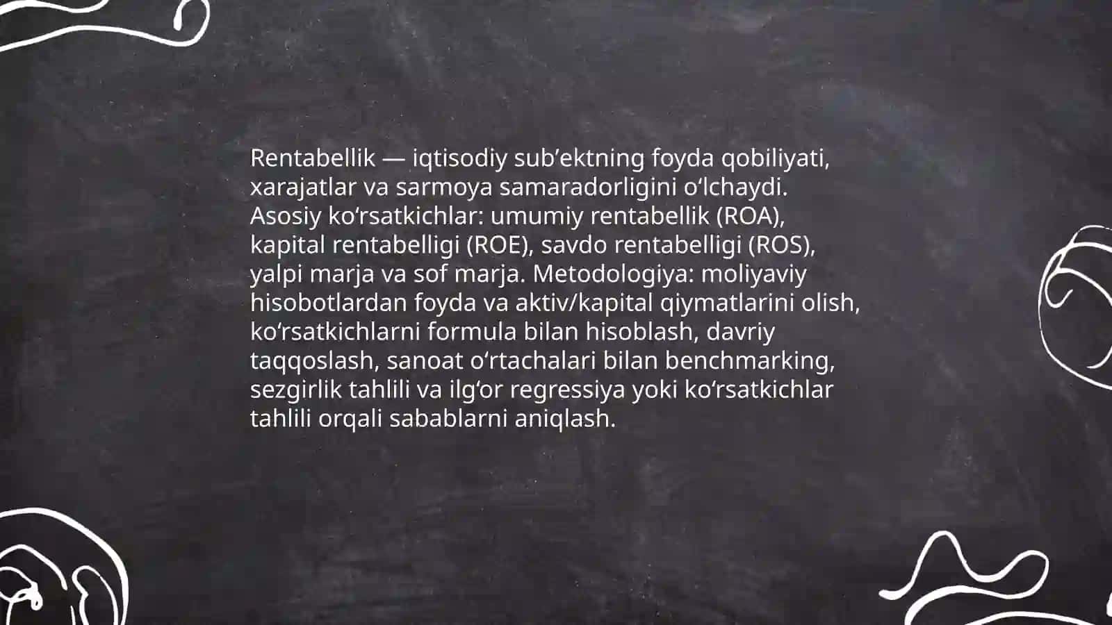 Xoʻjalik yurituvchi subʼektlarning rentabelligini aniqlash 3