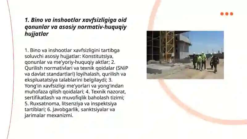 Bino va inshootlar xavfsizligiga oid me'yoriy hujjatlarni o'rganish 3