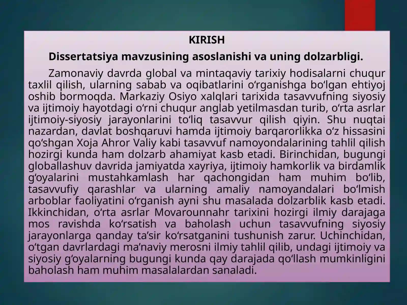 MOVAROUNNAHRDA TASAVVUF NAMOYONDALARINING SIYOSIY VA IJTIMOIY HAYOTDA TUTGAN O‘RNI (XOJA AHROR VALIY FAOLIYATI MISOLIDA) 3