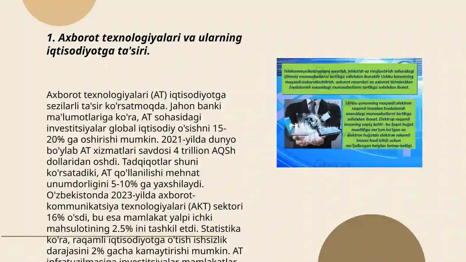 Iqtisodiyotda axborot-kommunikatsion texnologiyalar va tizimlar faniga kirish 3