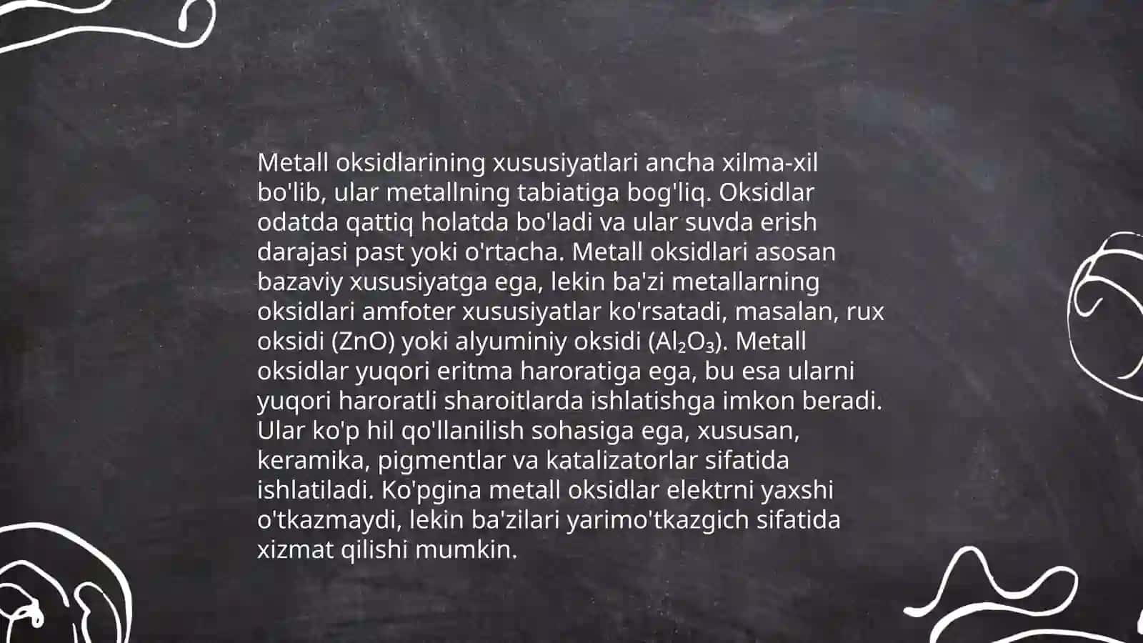 Metallar va metallmaslar oksidlarining sintezi 3