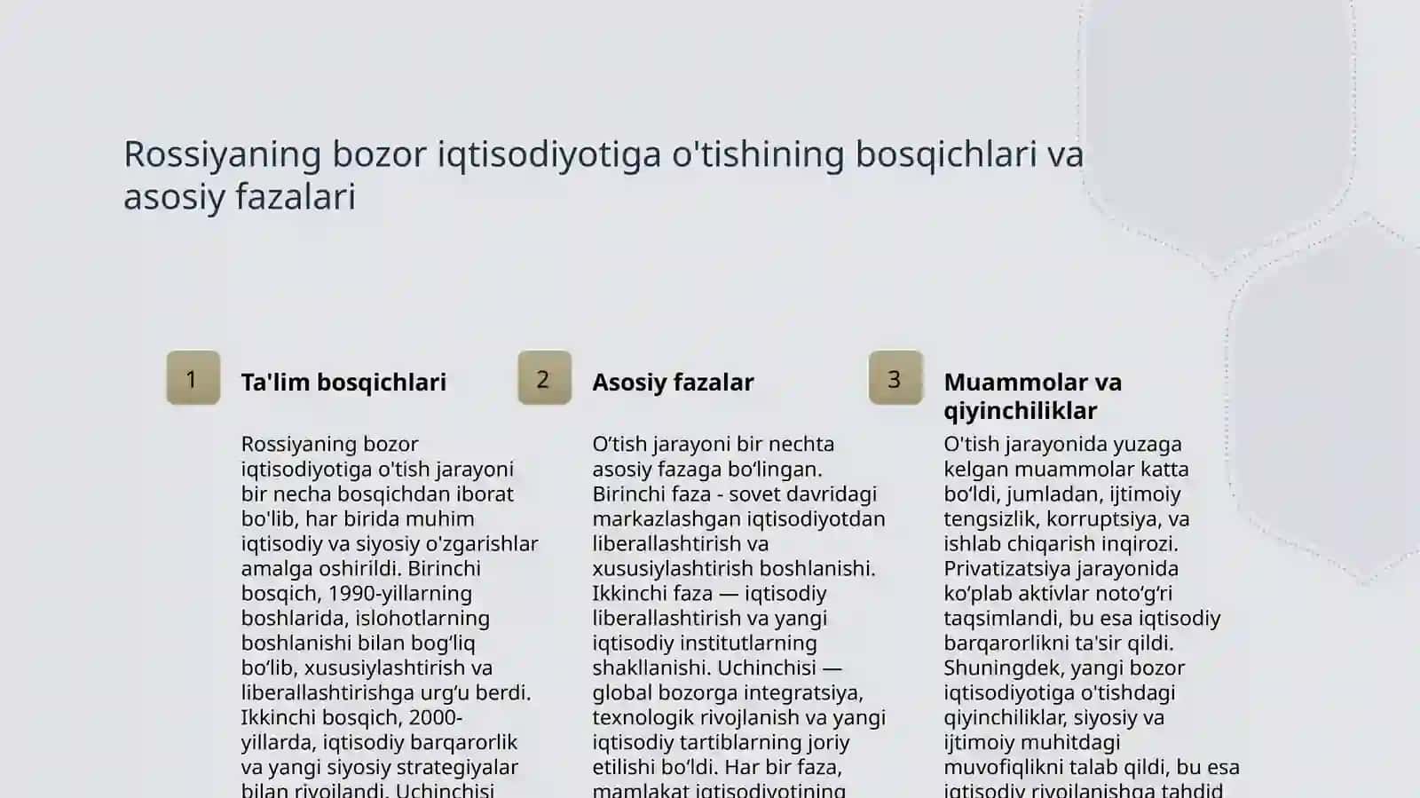 Rossiyaning bozor iqtisodiyotiga o’tish davri 3