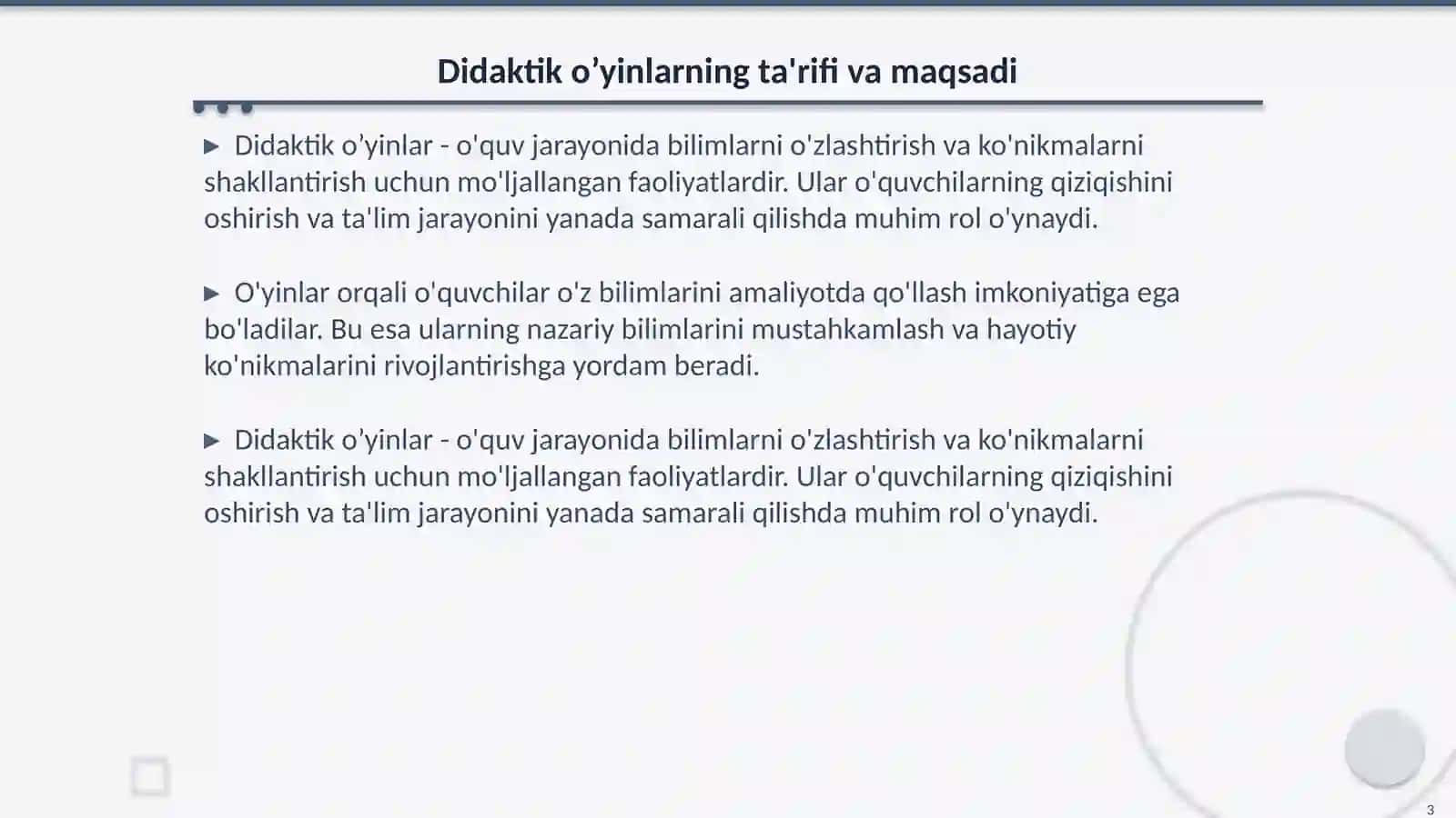 Didaktik o’yinlarning ta’rifi va maqsadi 3