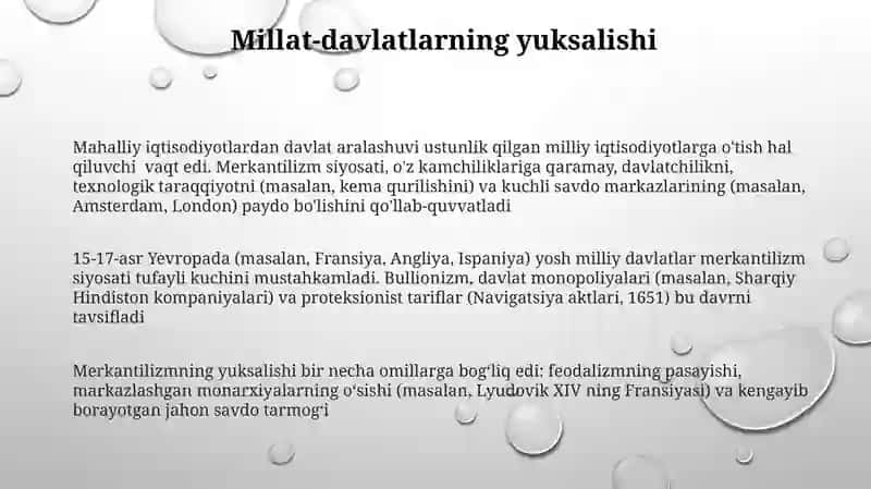 Merkantilizm iqtisodiy ta'limotining tarixiy shart-sharoitlari 3