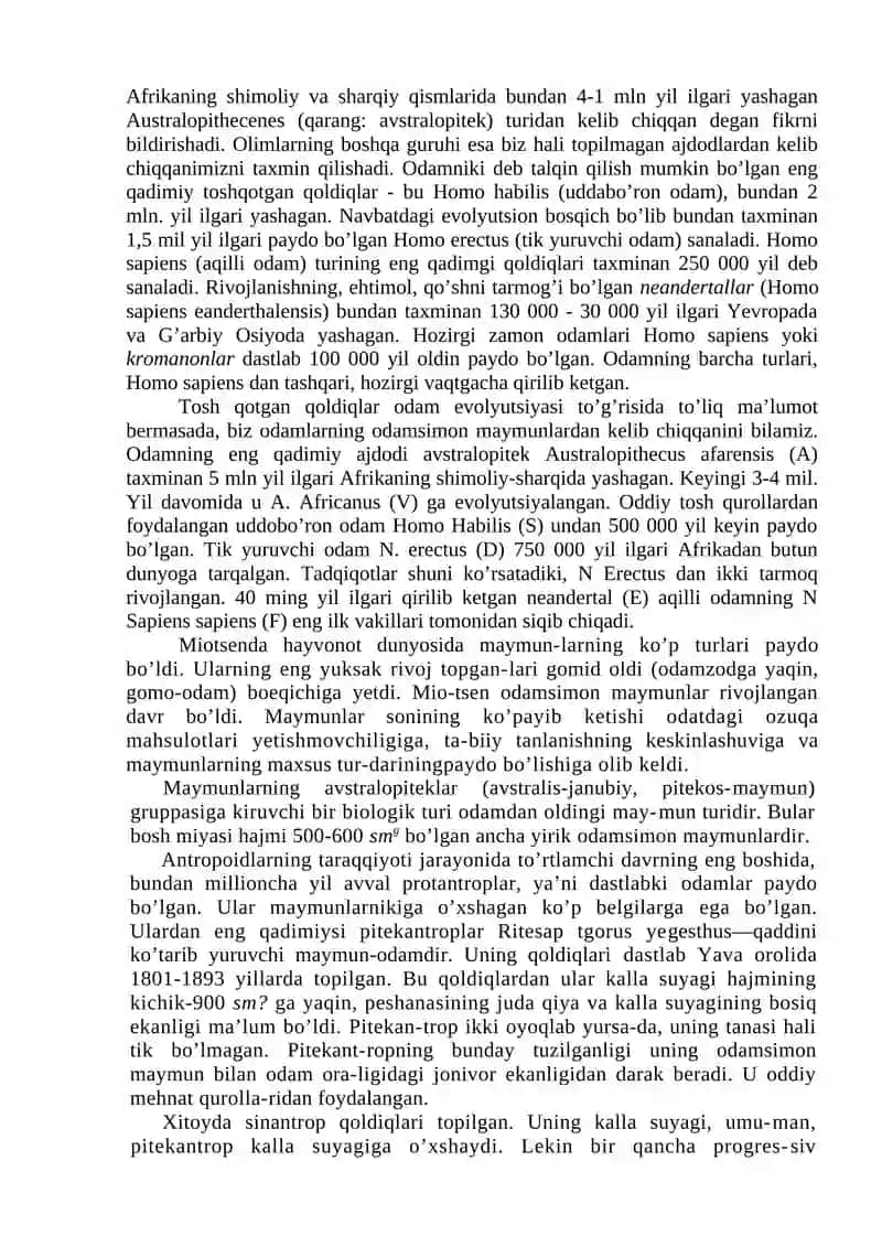 Odam evolyutsiyasi. 3