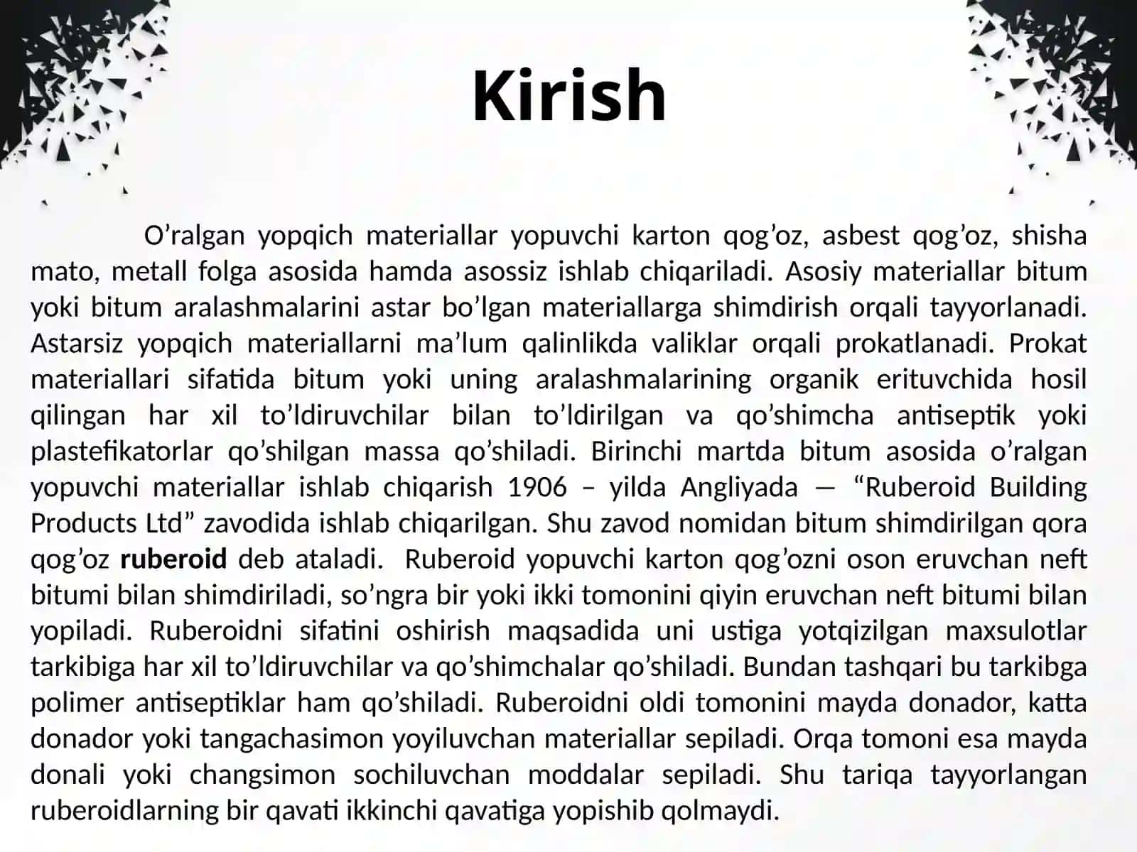 Bitum vaqatronasosidagi ‘ramagidroizolyatsiya materiallarini ishlab chiqarish 3