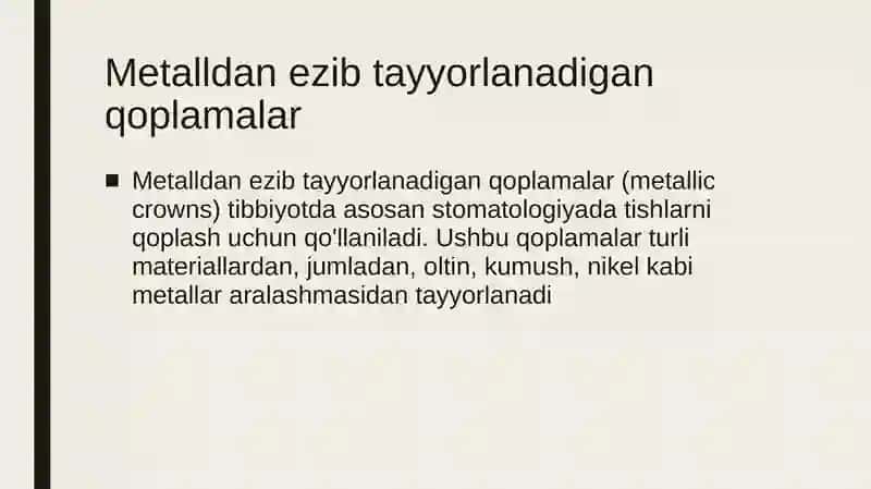 Metalldan ezib tayyorlanadigan qoplamalar 3
