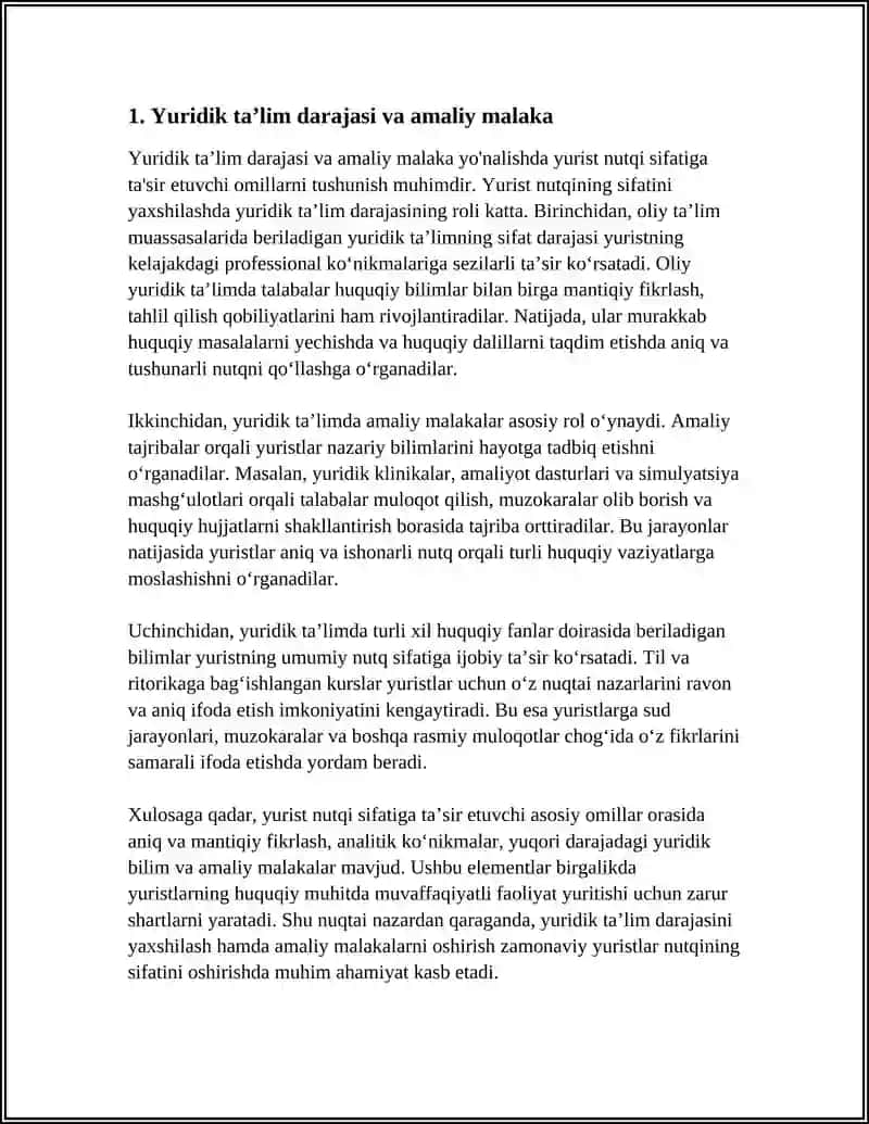 YURIST NUTQI SIFATIGA IJOBIY VA SALBIY TA’SIR ETUVCHI OMILLAR 3
