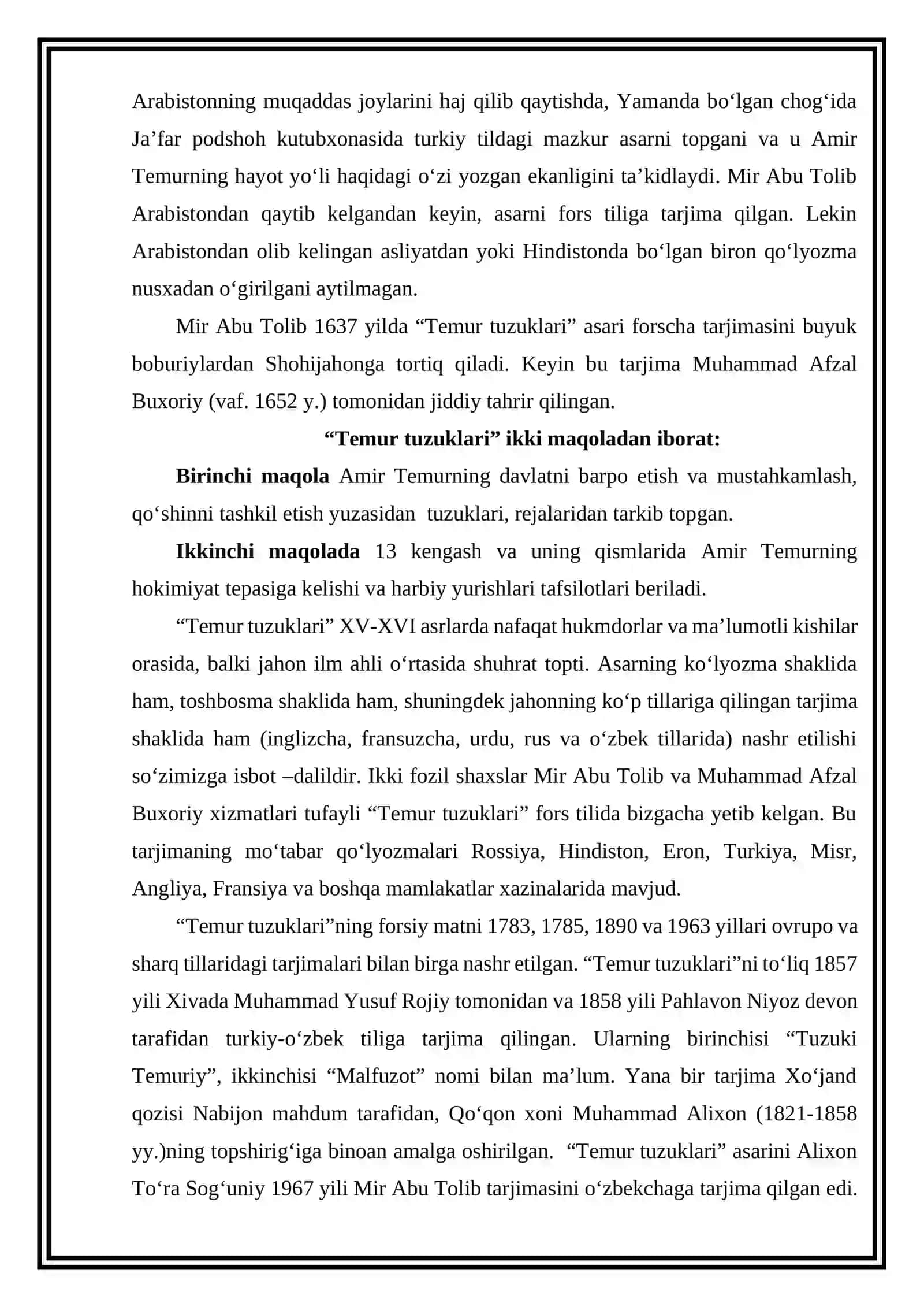 Temuriylar davri manbalari mavzusida referat tayyorlash 3