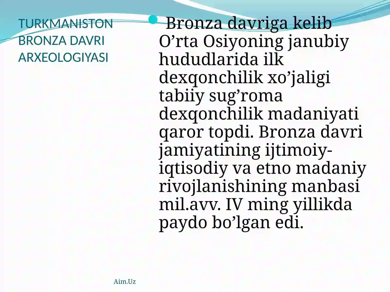 TURKMANISTON BRONZA DAVRI ARXEOLOGIYASI 3