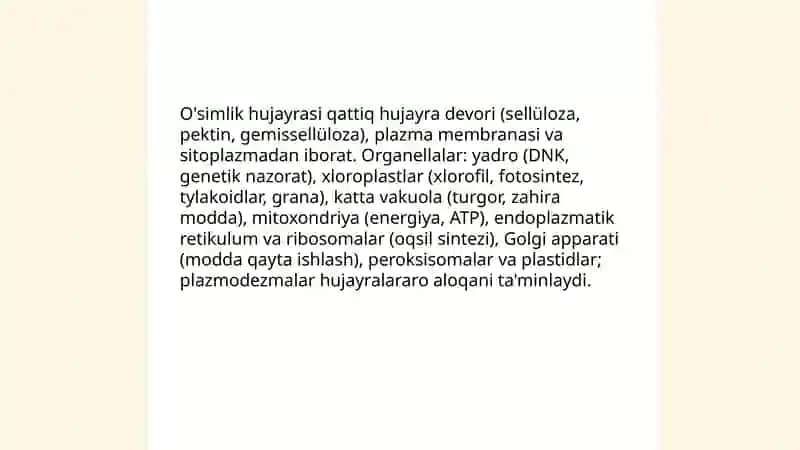O'simlik hujayrasi anatomiyasi 3