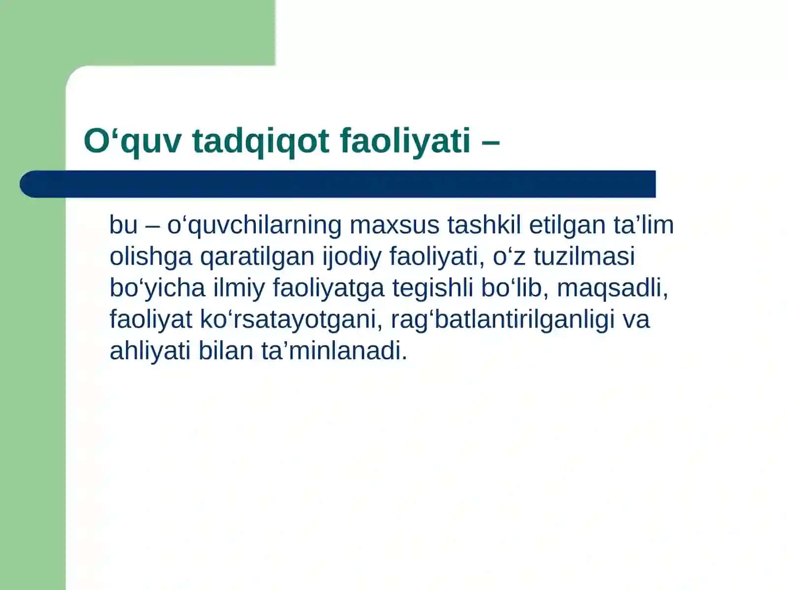 Kichik maktab yoshidagi o'quvchilar tadqiqot va ijodiy faoliyatini tashkil etish texnologiyalari 3