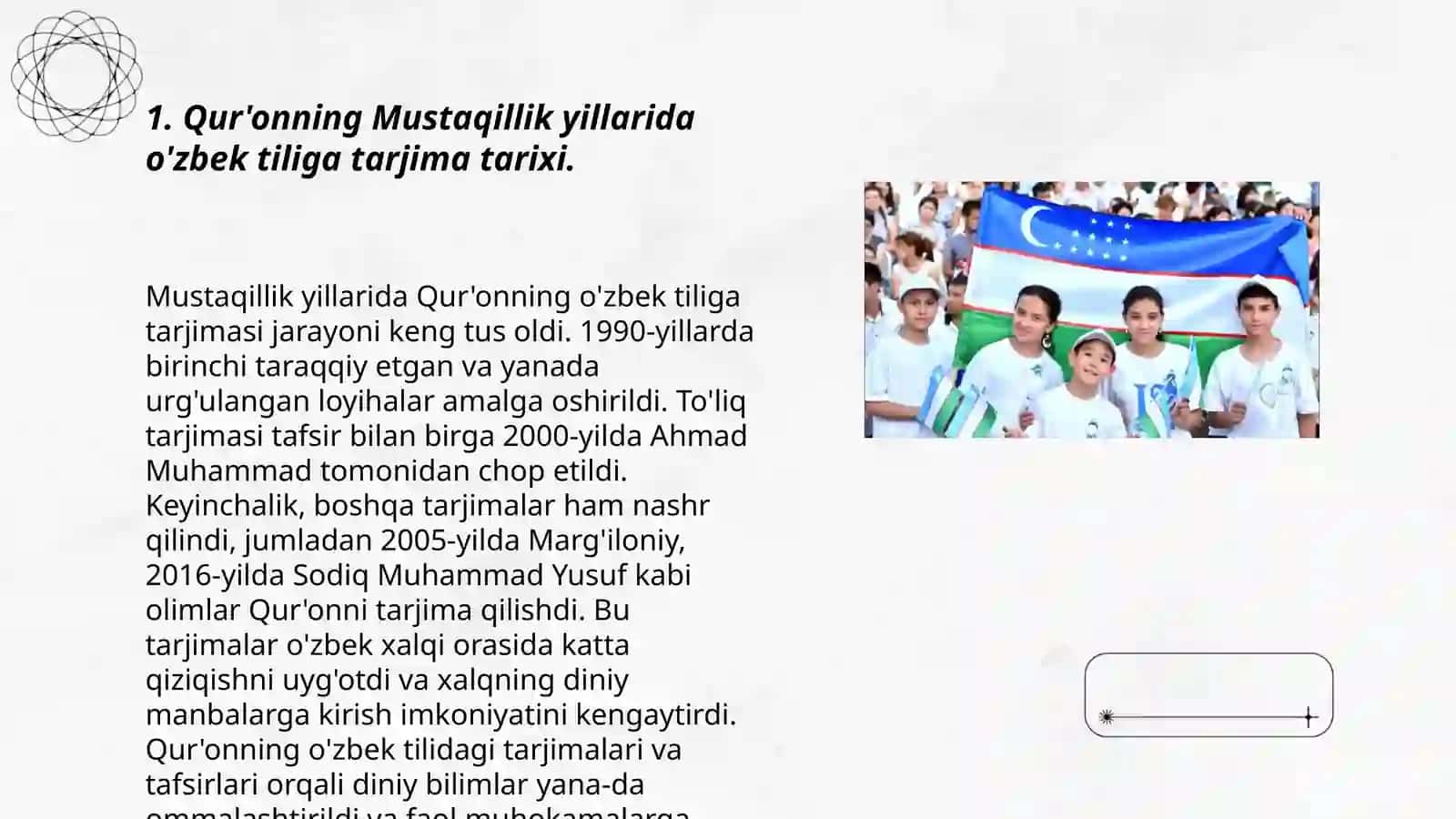 Mustaqillik yillarida Qur'onning òzbek tiliga tarjima qilinishi va tafsirlari 3