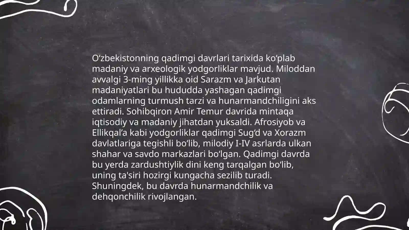 O'zbekistonning ENG QADIMGI DAVR MADANIYATI VA SAN’ATI 3