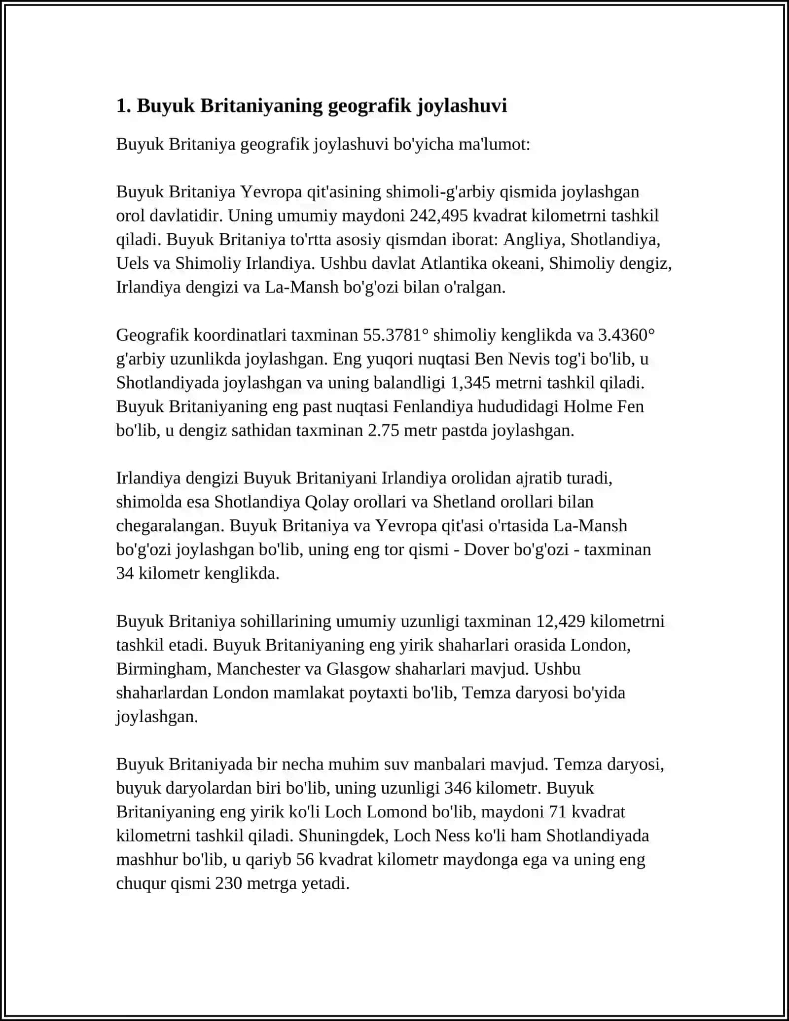 BUYUK BRITANIYA DAVLATINING IQTISODIY-GEOGRAFIK TAVSIFI 3