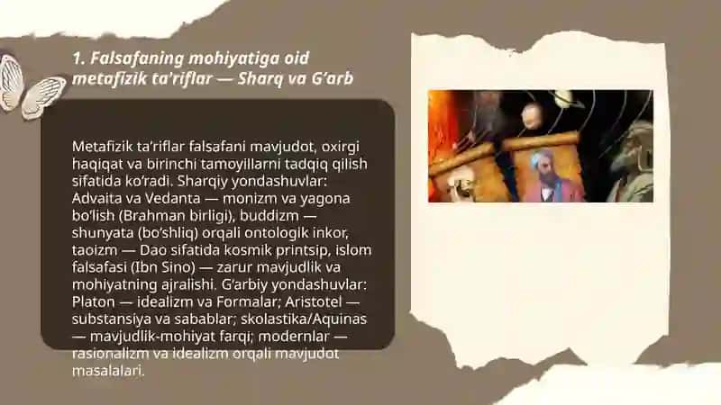 Falsafaning mohiyatiga oid Sharq va Gʻarb mutafakkirlari ta'riflarini tasniflash 3