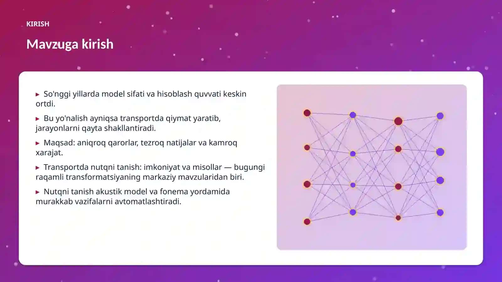 Transportda nutqni tanish: imkoniyat va misollar 3