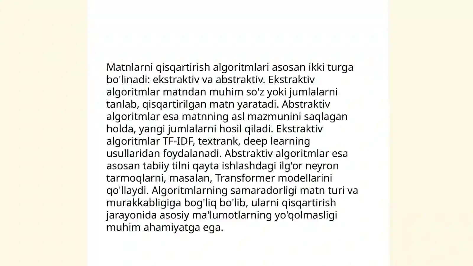 Matnlarni avtomatik qisqartirish 3